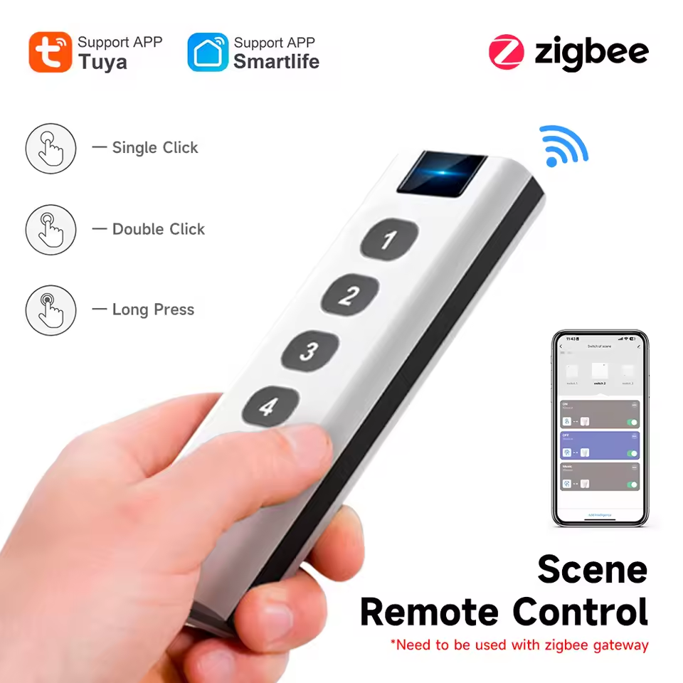 Tuya 4 Channel - Tuya ZigBee Intelligent Scene Switch 4Gang
