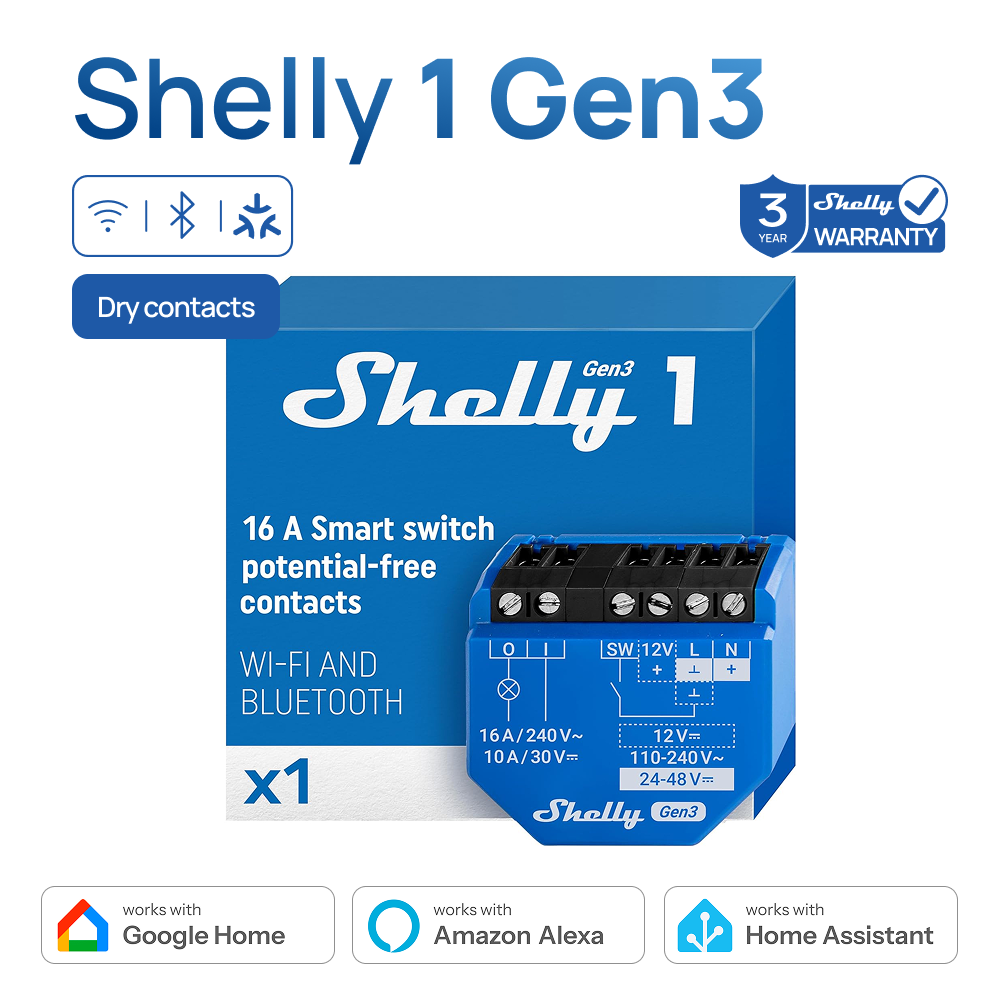 Shelly Plug - Shelly 1 Gen3 Dry Contact Smart